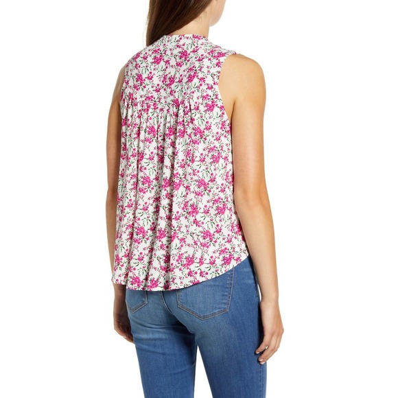 Gibson Motherchic Boardwalk Tie Neck Top NWT XS - Picture 2 of 2